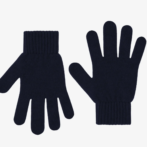 MERINO WOOL GLOVES, NAVY BLUE