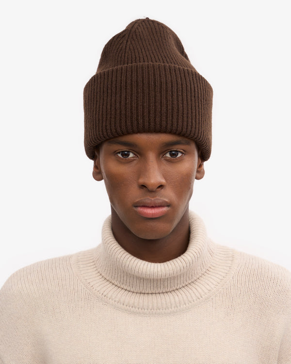 MERINO WOOL HAT, COFFEE BROWN