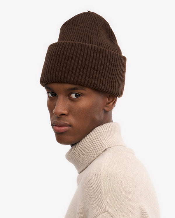 MERINO WOOL HAT, COFFEE BROWN
