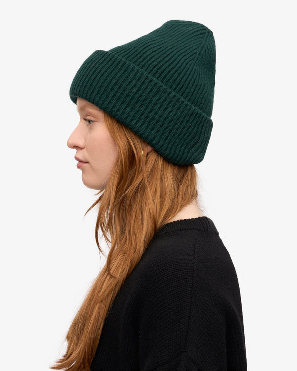MERINO WOOL HAT, EMERALD GREEN