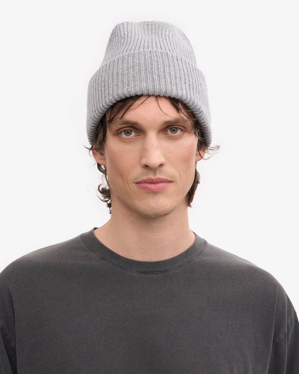 MERINO WOOL HAT, HEATHER GREY