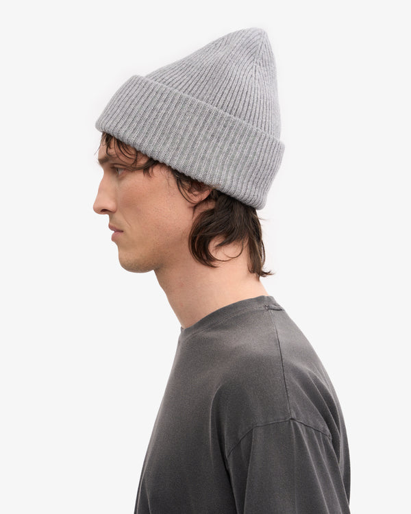 MERINO WOOL HAT, HEATHER GREY