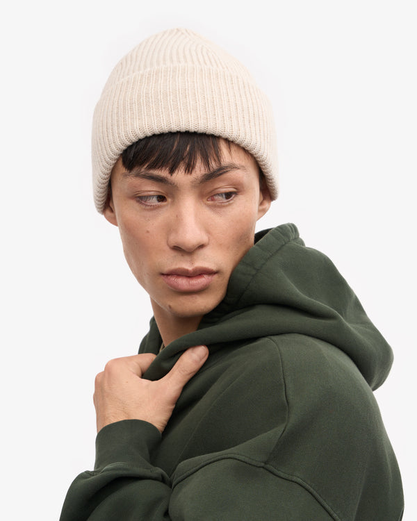 MERINO WOOL HAT, IVORY WHITE