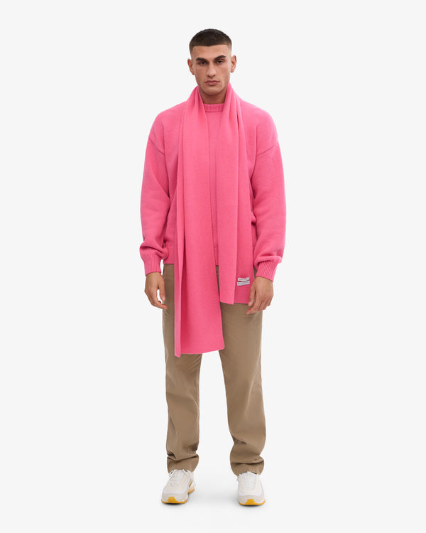 MERINO WOOL SCARF, BUBBLEGUM PINK