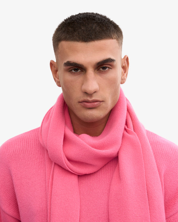 MERINO WOOL SCARF, BUBBLEGUM PINK