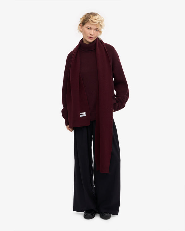 MERINO WOOL SCARF, OXBLOOD RED