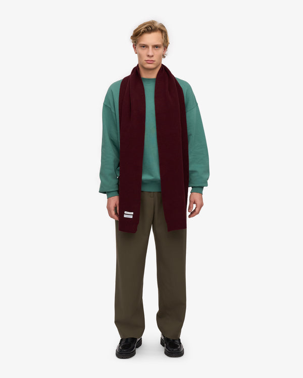 MERINO WOOL SCARF, OXBLOOD RED