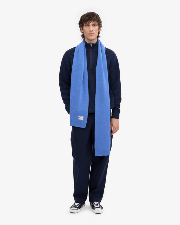 MERINO WOOL SCARF, PASIFIC BLUE